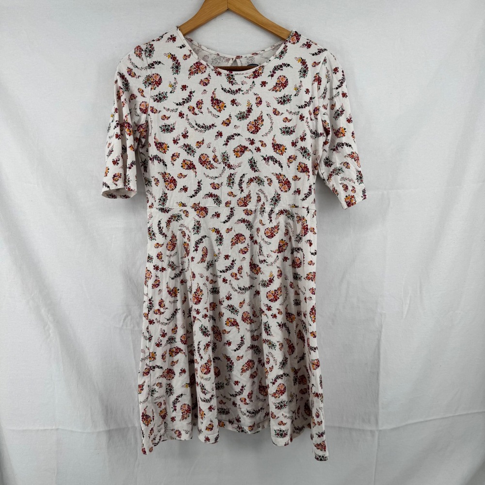 Old Navy Girls XXL‎ 16 Plus Floral Paisley Cotton Fit and Flare Dress Cream